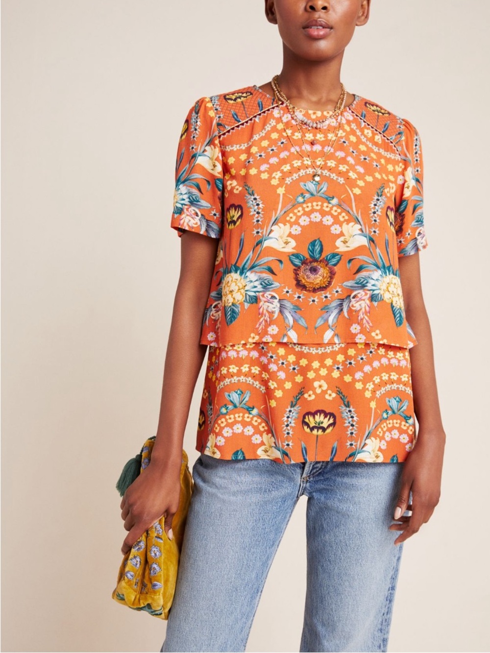 Anthropologie Vineet Bahl Samira Layered Blouse Size S